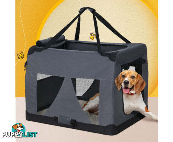 i.Pet Pet Carrier Soft Crate Dog Cat Travel Portable Cage Kennel Foldable Car - PET-CARRIER-XL-GR