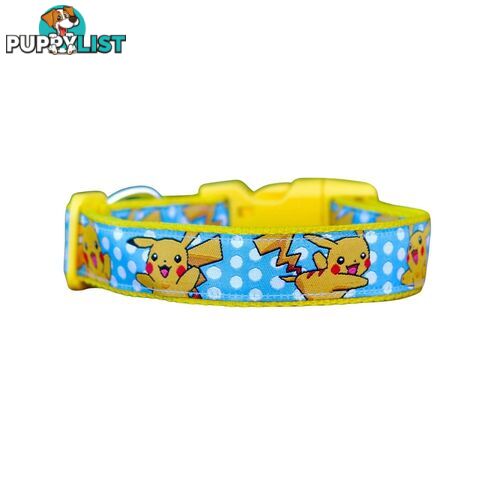 Pikachu Dog Collar / Pokemon - Hand Made by The Bark Side - TBSPIKXS