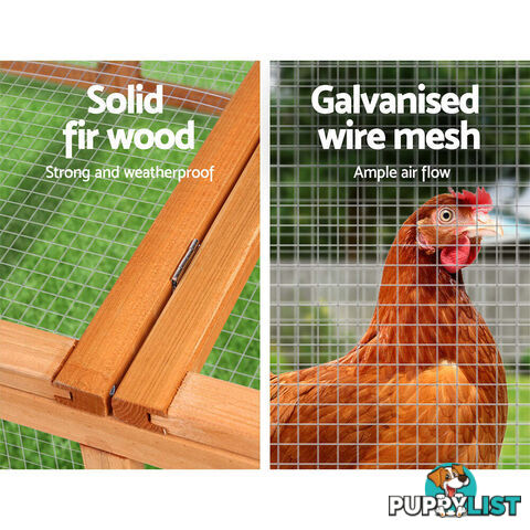 i.Pet Chicken Coop Rabbit Hutch 180cm Extra Large Wooden Chicken House Run XL Hen Cage - PET-GT-RR-4