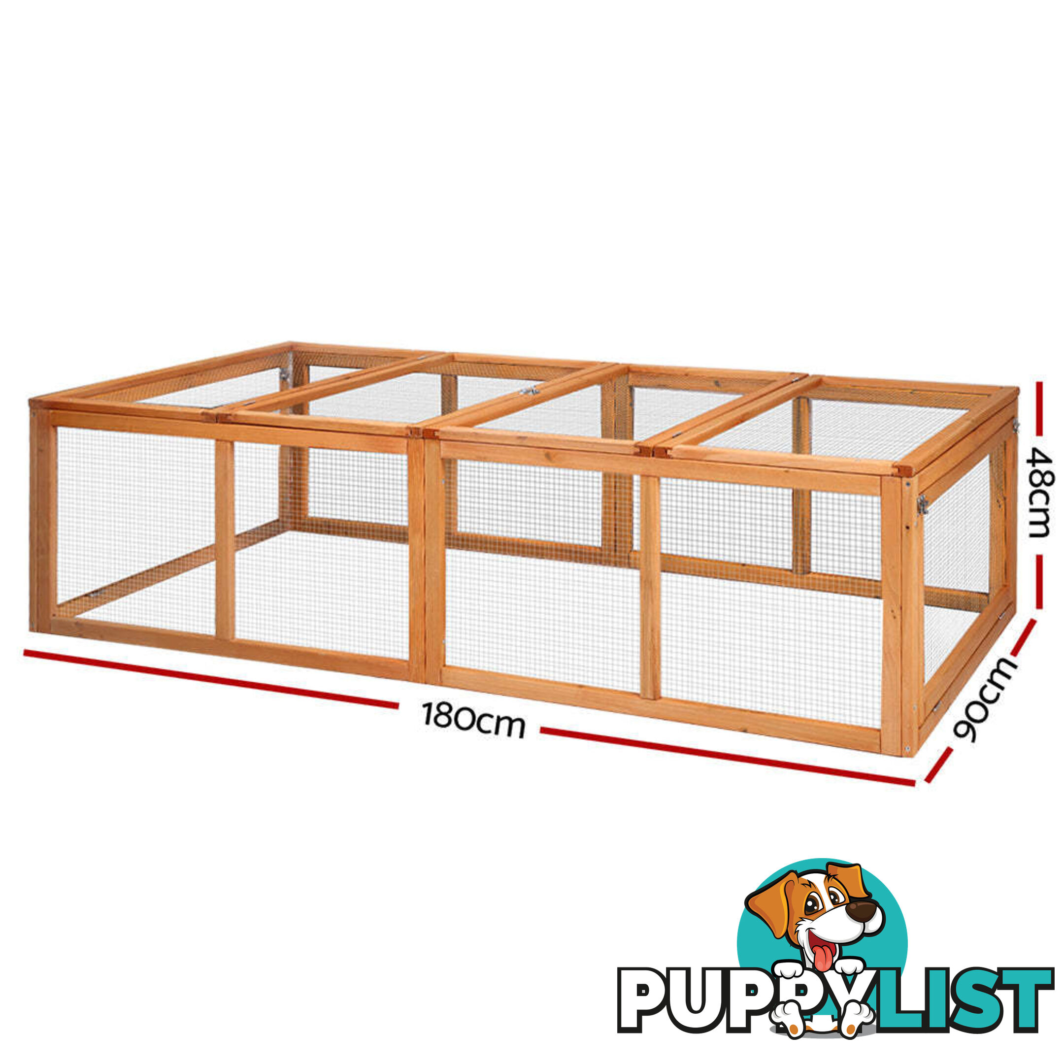 i.Pet Chicken Coop Rabbit Hutch 180cm Extra Large Wooden Chicken House Run XL Hen Cage - PET-GT-RR-4