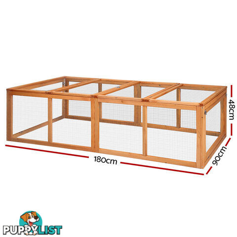 i.Pet Chicken Coop Rabbit Hutch 180cm Extra Large Wooden Chicken House Run XL Hen Cage - PET-GT-RR-4