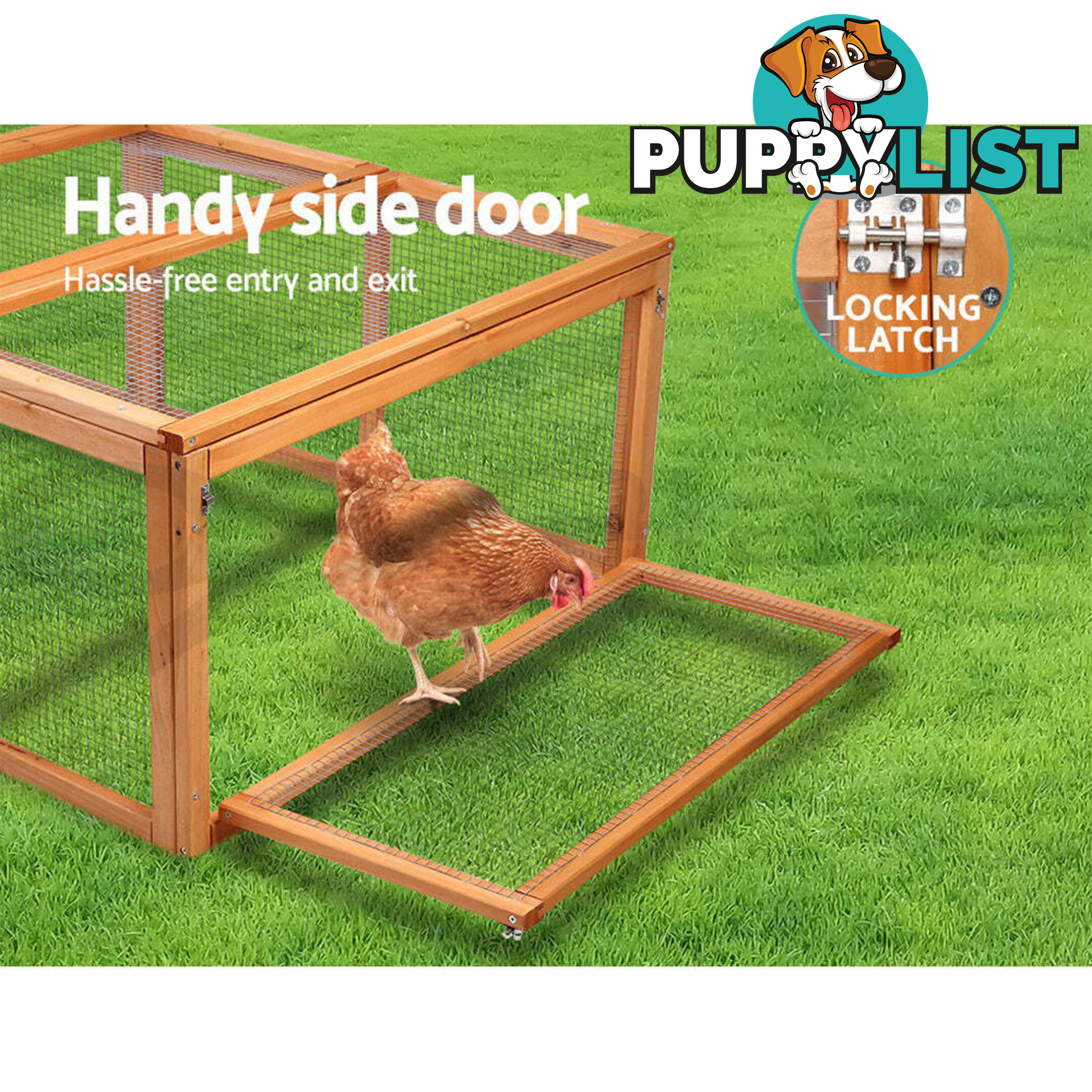 i.Pet Chicken Coop Rabbit Hutch 180cm Extra Large Wooden Chicken House Run XL Hen Cage - PET-GT-RR-4