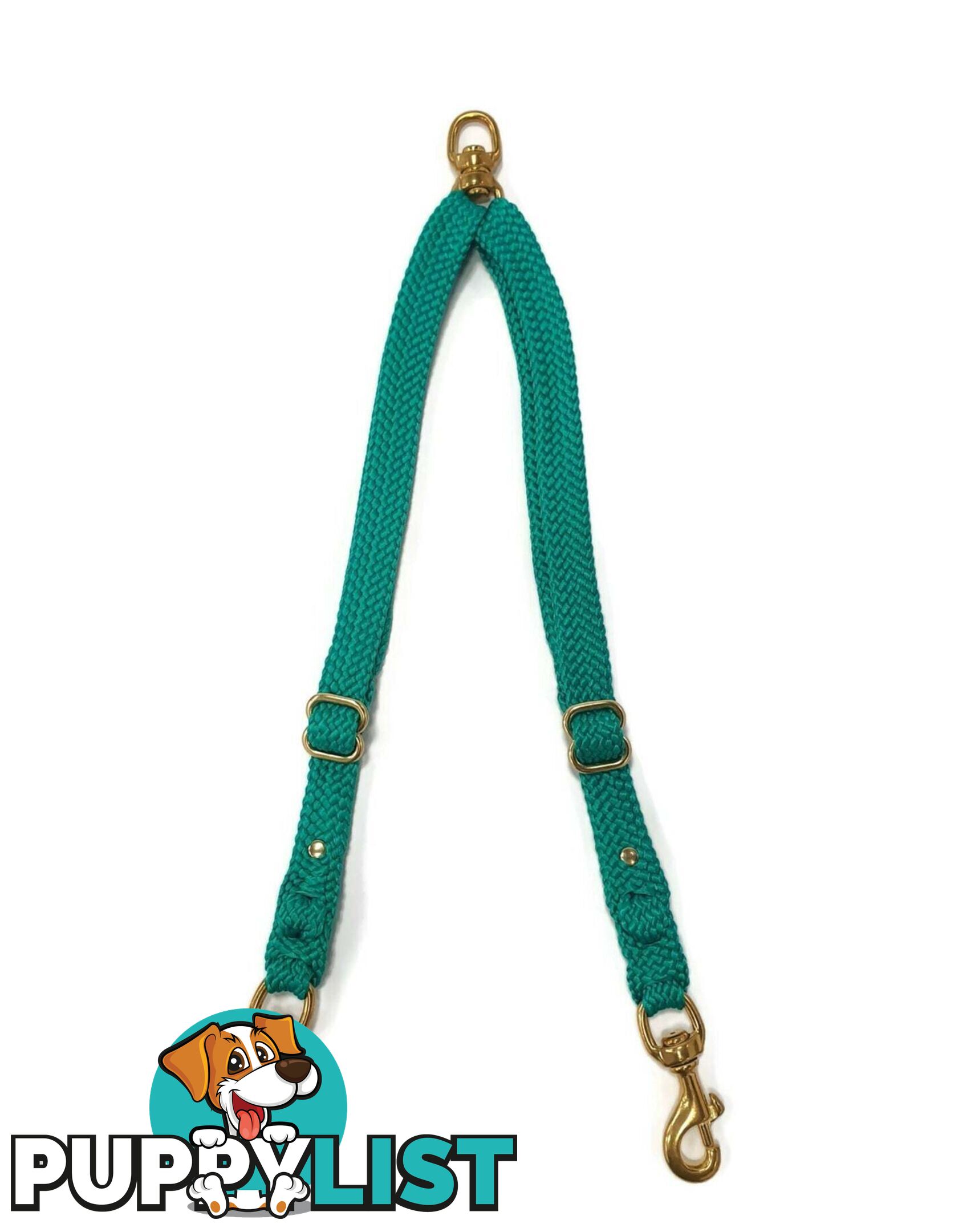 2 Dog Coupler Two Way Twin Walking Lead No Stitching - Yarnix - YNXCOUP-20-GRN
