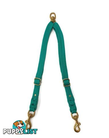 2 Dog Coupler Two Way Twin Walking Lead No Stitching - Yarnix - YNXCOUP-20-GRN