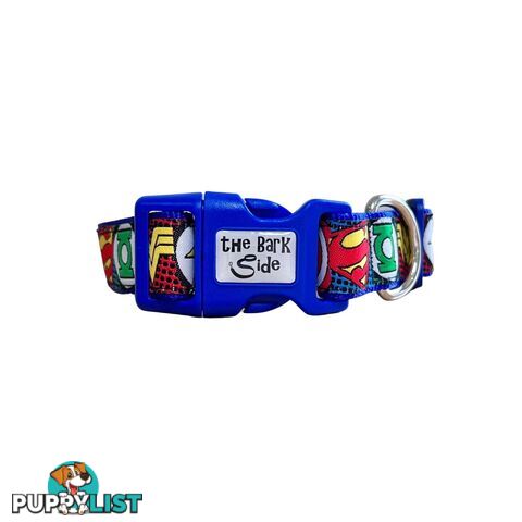 Superhero Dog Collar - Hand Made by The Bark Side - TBSHEROXSBLK