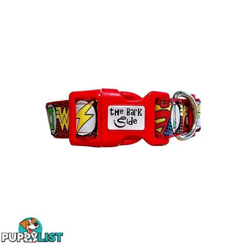 Superhero Dog Collar - Hand Made by The Bark Side - TBSHEROXSBLK