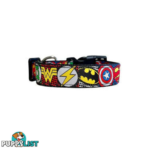 Superhero Dog Collar - Hand Made by The Bark Side - TBSHEROXSBLK