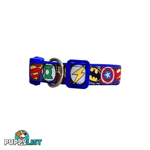 Superhero Dog Collar - Hand Made by The Bark Side - TBSHEROXSBLK