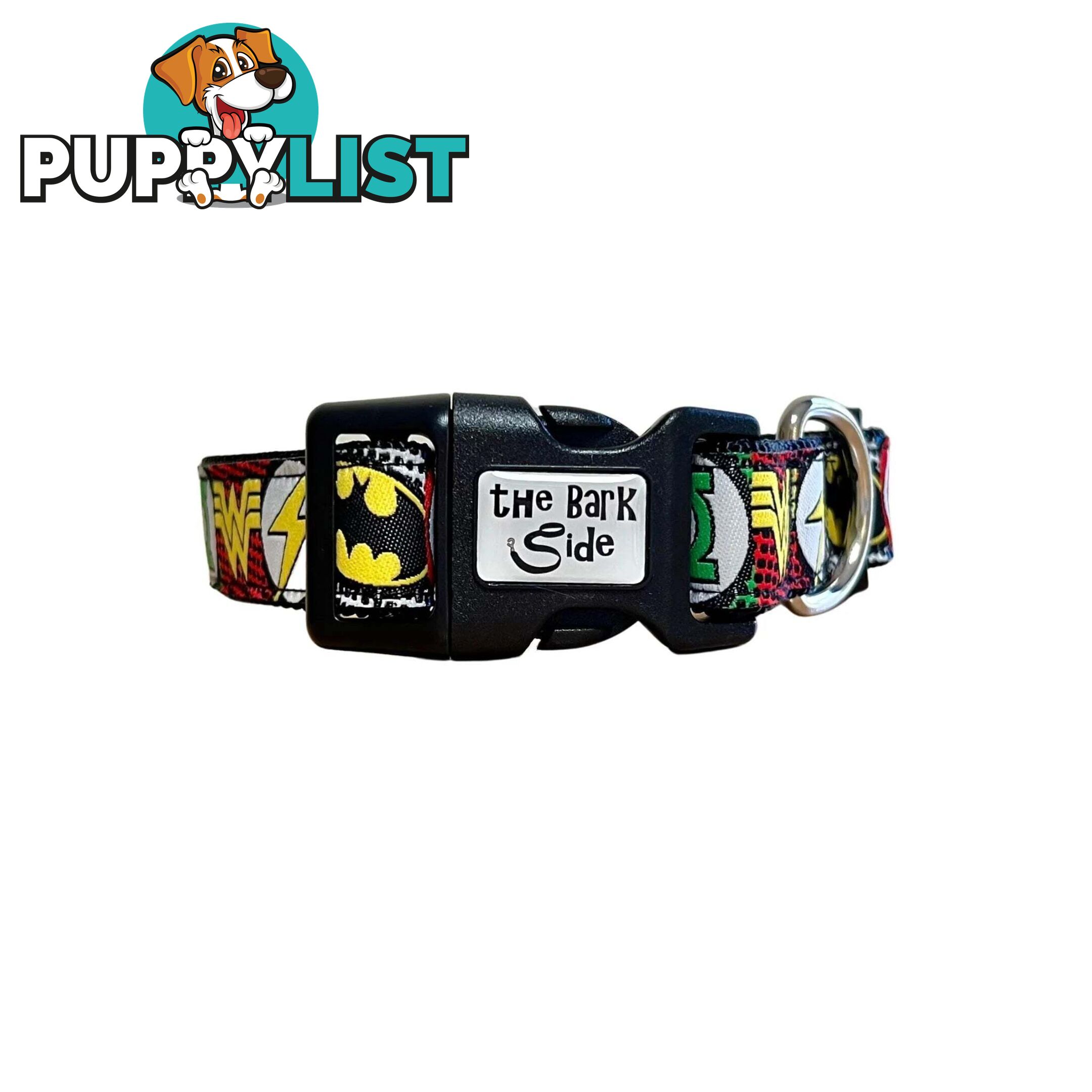 Superhero Dog Collar - Hand Made by The Bark Side - TBSHEROXSBLK