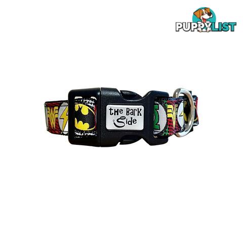 Superhero Dog Collar - Hand Made by The Bark Side - TBSHEROXSBLK