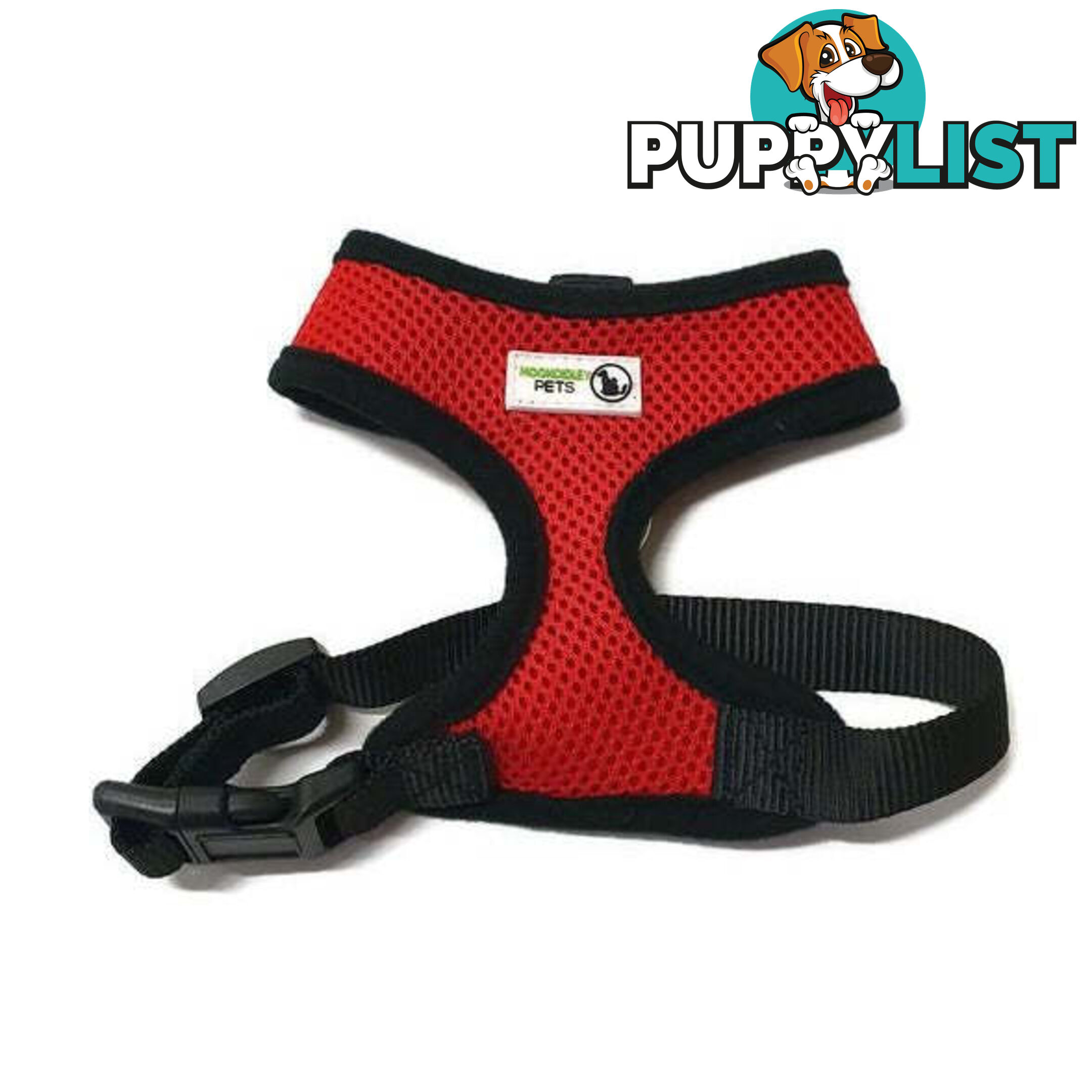 Pet Harness Soft Air Mesh Padded Adjustable  - Moondidley Pets - MDPHARMESMLBL