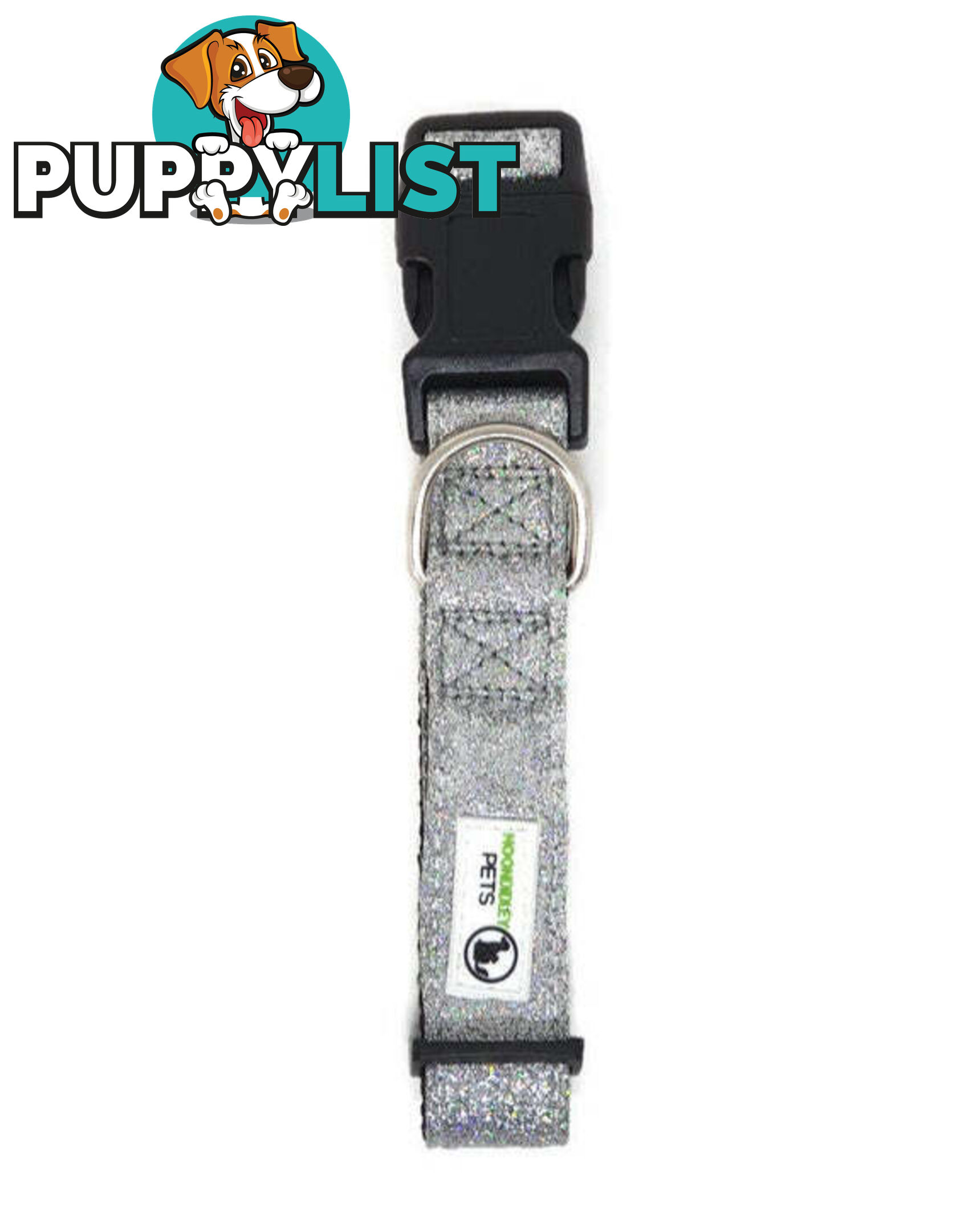 Bling Glitter Overlay Nylon Collar - Breakaway Buckle - Moondidley Pets - MDPCOLBLIXLGRN