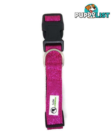 Bling Glitter Overlay Nylon Collar - Breakaway Buckle - Moondidley Pets - MDPCOLBLIXLGRN