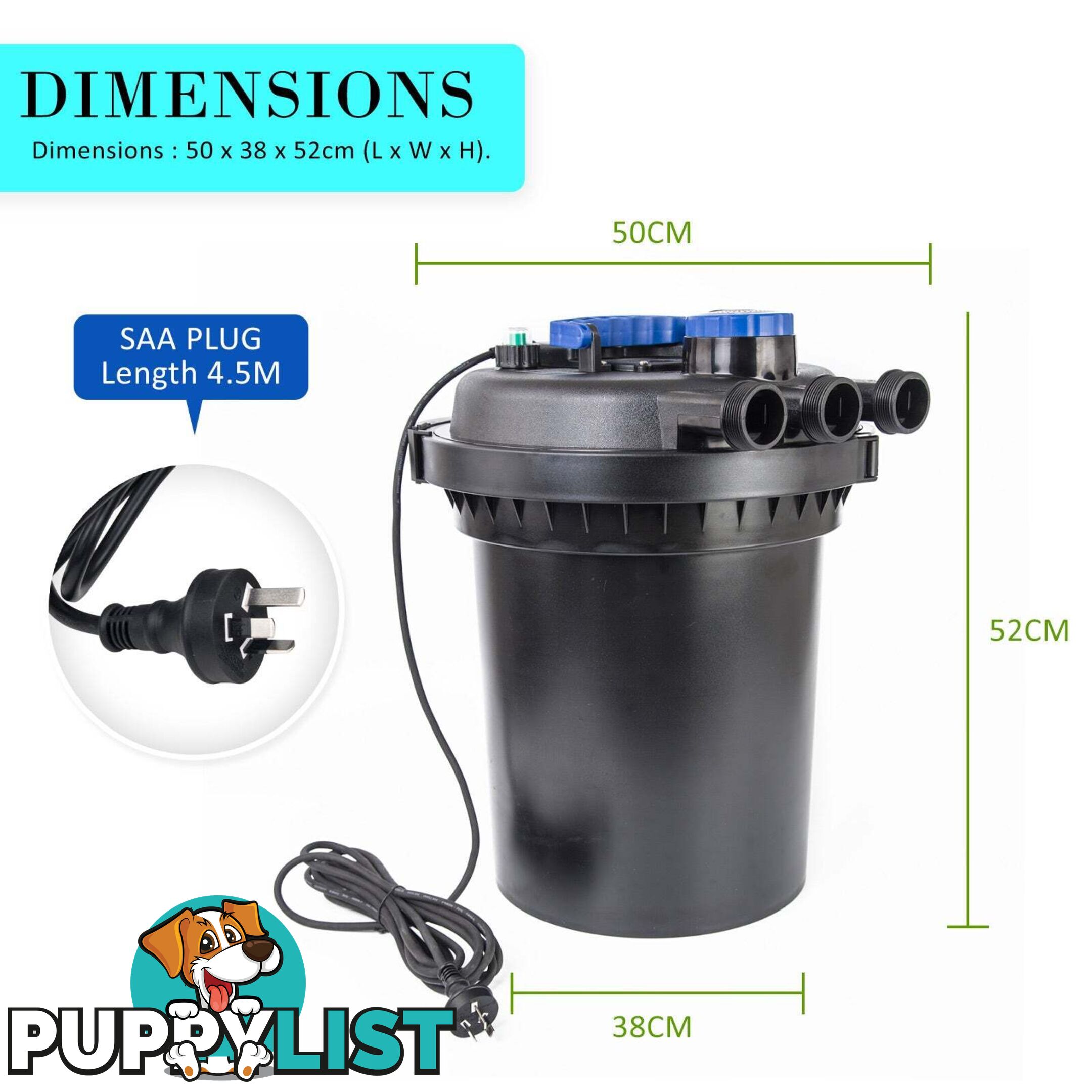 Aquarium Garden UV Light Pond Filter Set 10000L/H - V274-AQ-CPF250-15