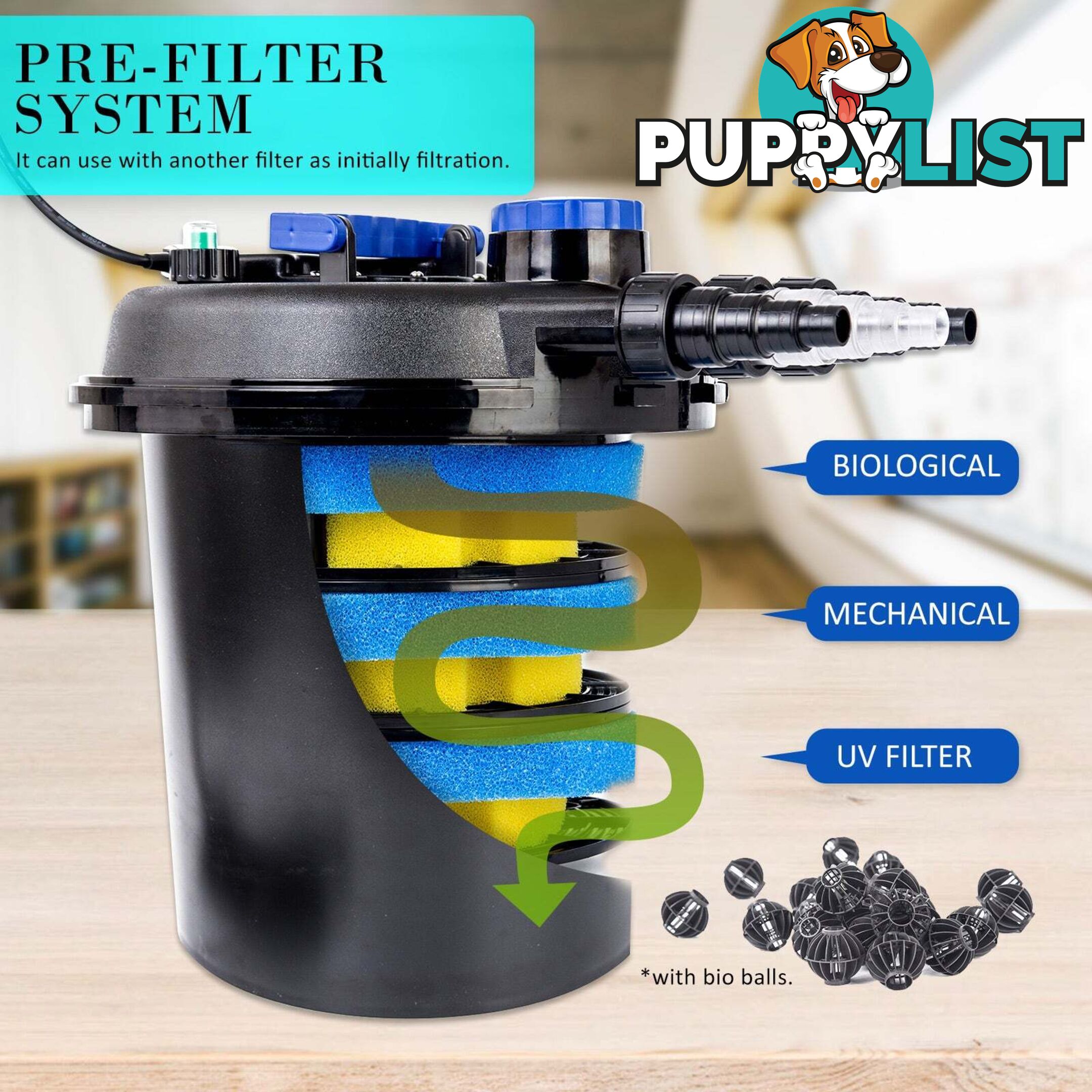 Aquarium Garden UV Light Pond Filter Set 10000L/H - V274-AQ-CPF250-15