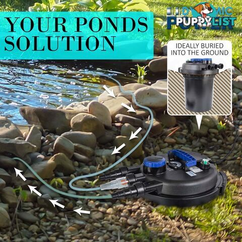 Aquarium Garden UV Light Pond Filter Set 10000L/H - V274-AQ-CPF250-15