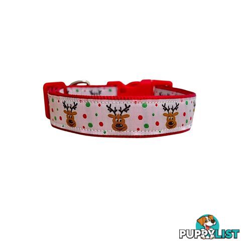 Christmas Dog Collar / Reindeer / Santa / XS - L - Hand Made by The Bark Side - TBSCHRSMLHO