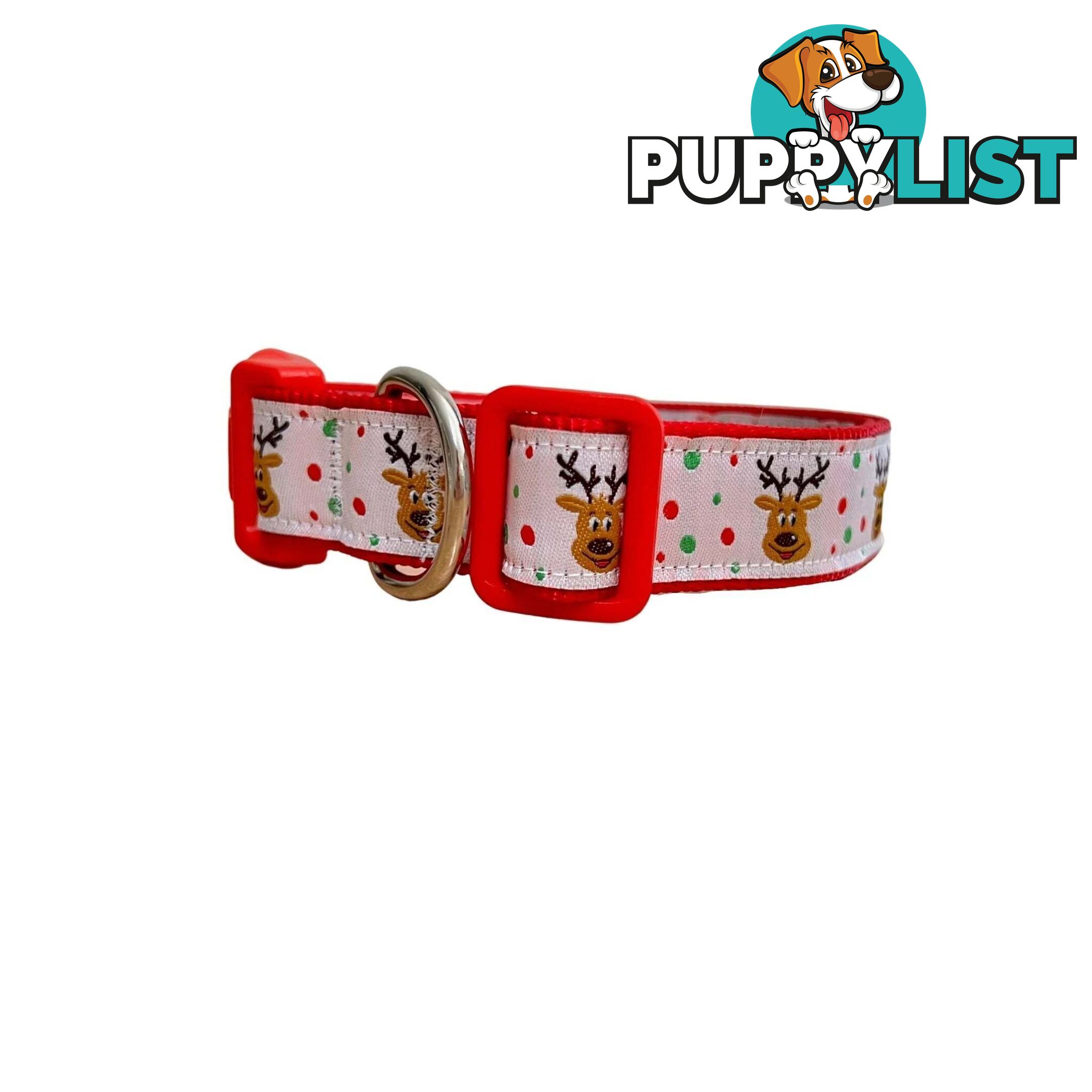 Christmas Dog Collar / Reindeer / Santa / XS - L - Hand Made by The Bark Side - TBSCHRSMLHO