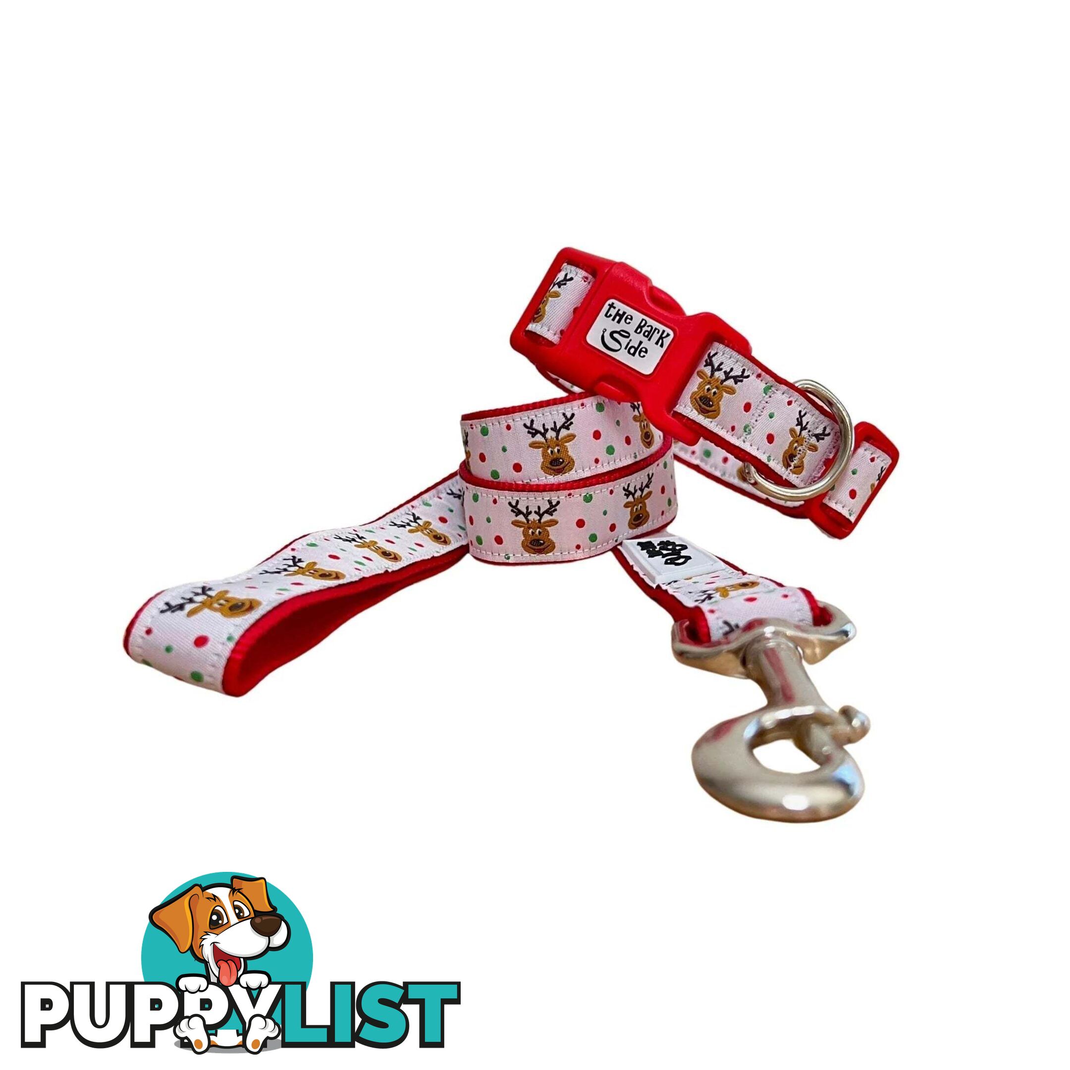 Christmas Dog Collar / Reindeer / Santa / XS - L - Hand Made by The Bark Side - TBSCHRSMLHO