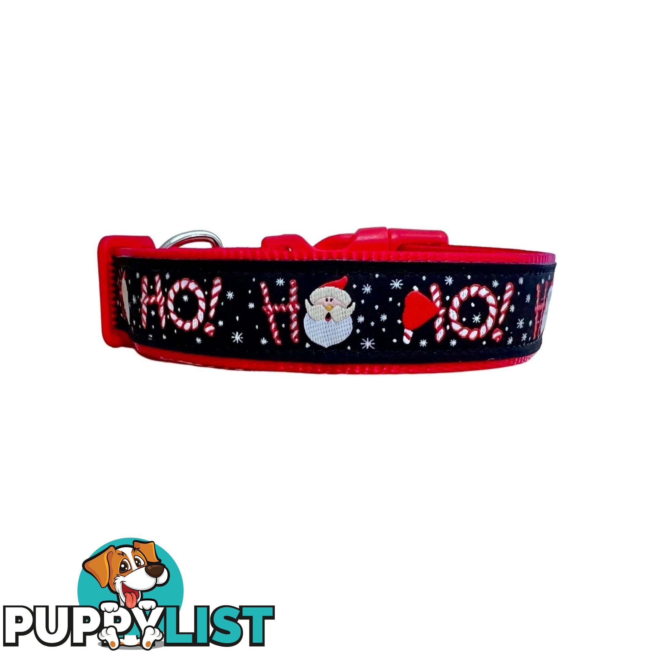 Christmas Dog Collar / Reindeer / Santa / XS - L - Hand Made by The Bark Side - TBSCHRSMLHO