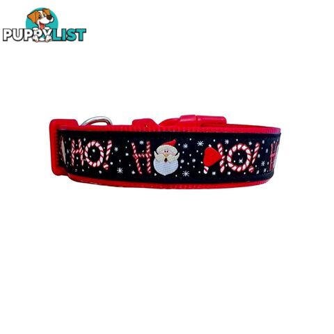 Christmas Dog Collar / Reindeer / Santa / XS - L - Hand Made by The Bark Side - TBSCHRSMLHO