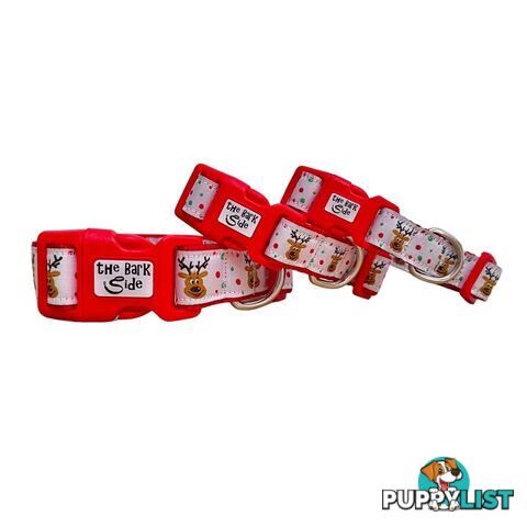 Christmas Dog Collar / Reindeer / Santa / XS - L - Hand Made by The Bark Side - TBSCHRSMLHO