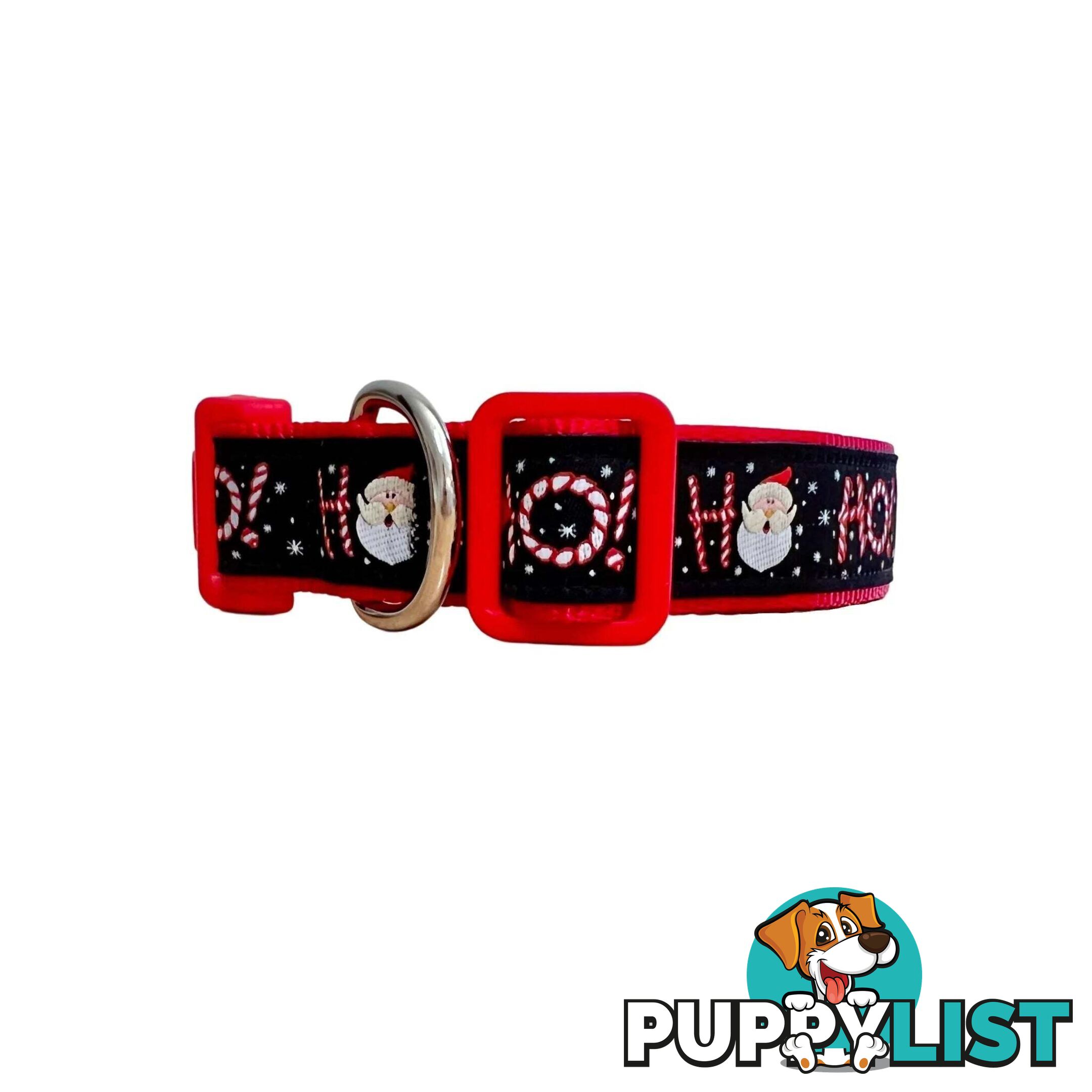 Christmas Dog Collar / Reindeer / Santa / XS - L - Hand Made by The Bark Side - TBSCHRSMLHO