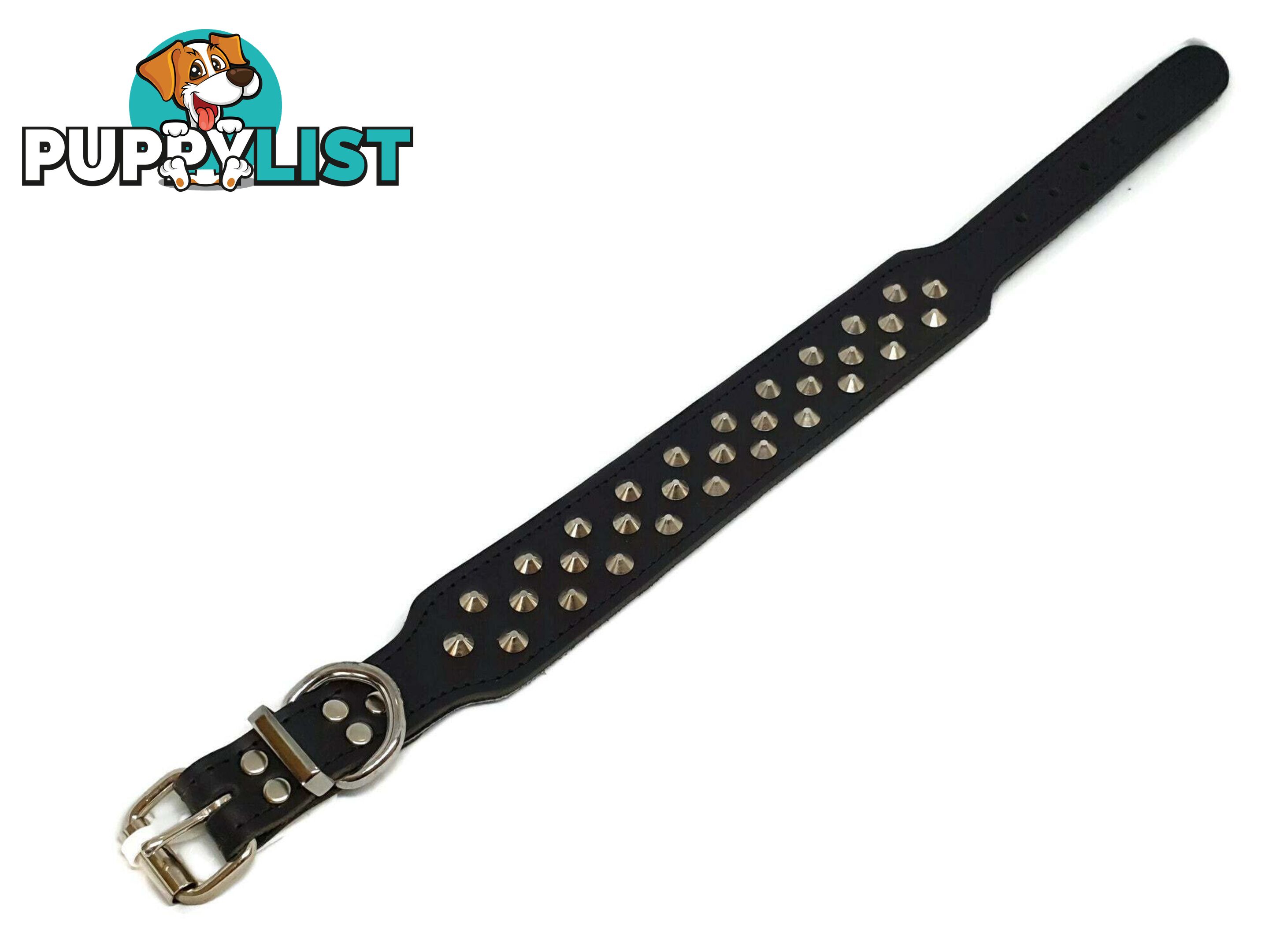 Staffy Leather Studded Dog Collar - Beau Pets - JPP-1044-RED