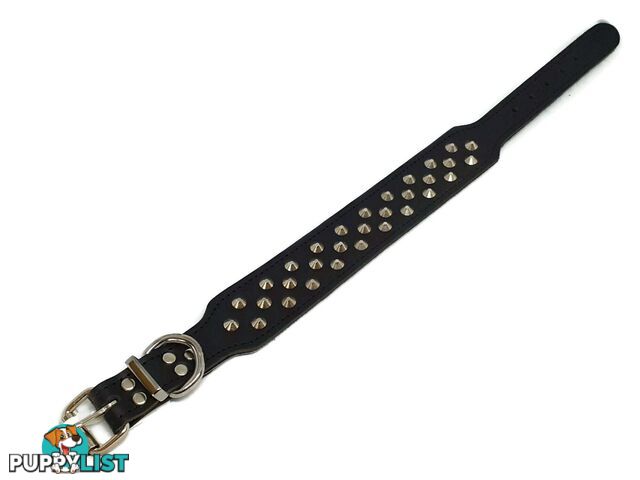Staffy Leather Studded Dog Collar - Beau Pets - JPP-1044-RED