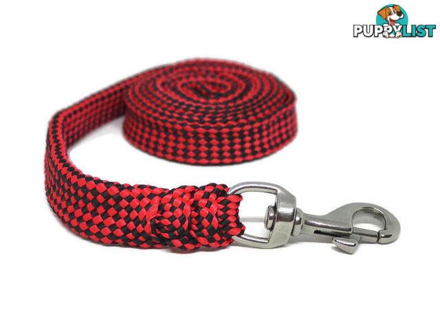 1.8m to 10m Long Dog Lead No Stitching Tough Yarnix 20mm Wide - YNXLD203BRBLK