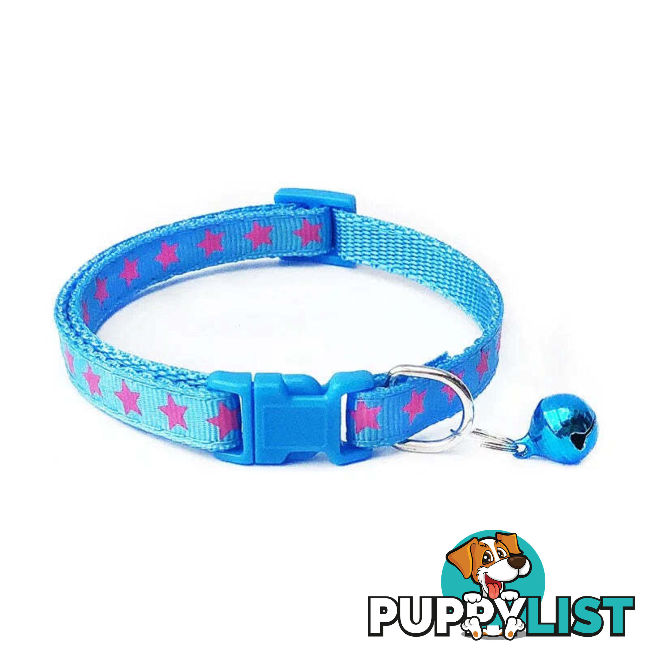Stars Cat Collar / XS - Hand Made by The Bark Side - TBSSTAXSRED