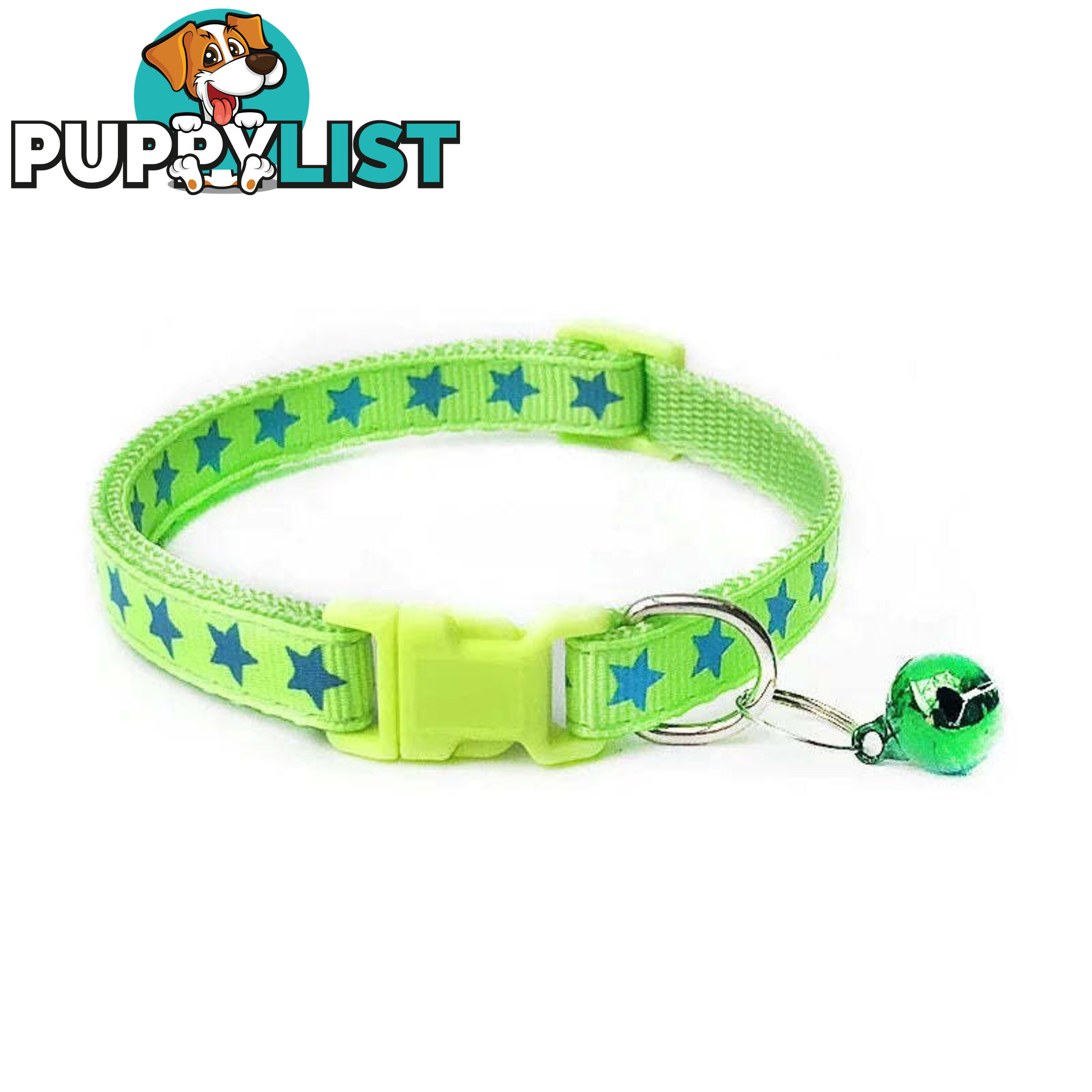 Stars Cat Collar / XS - Hand Made by The Bark Side - TBSSTAXSRED