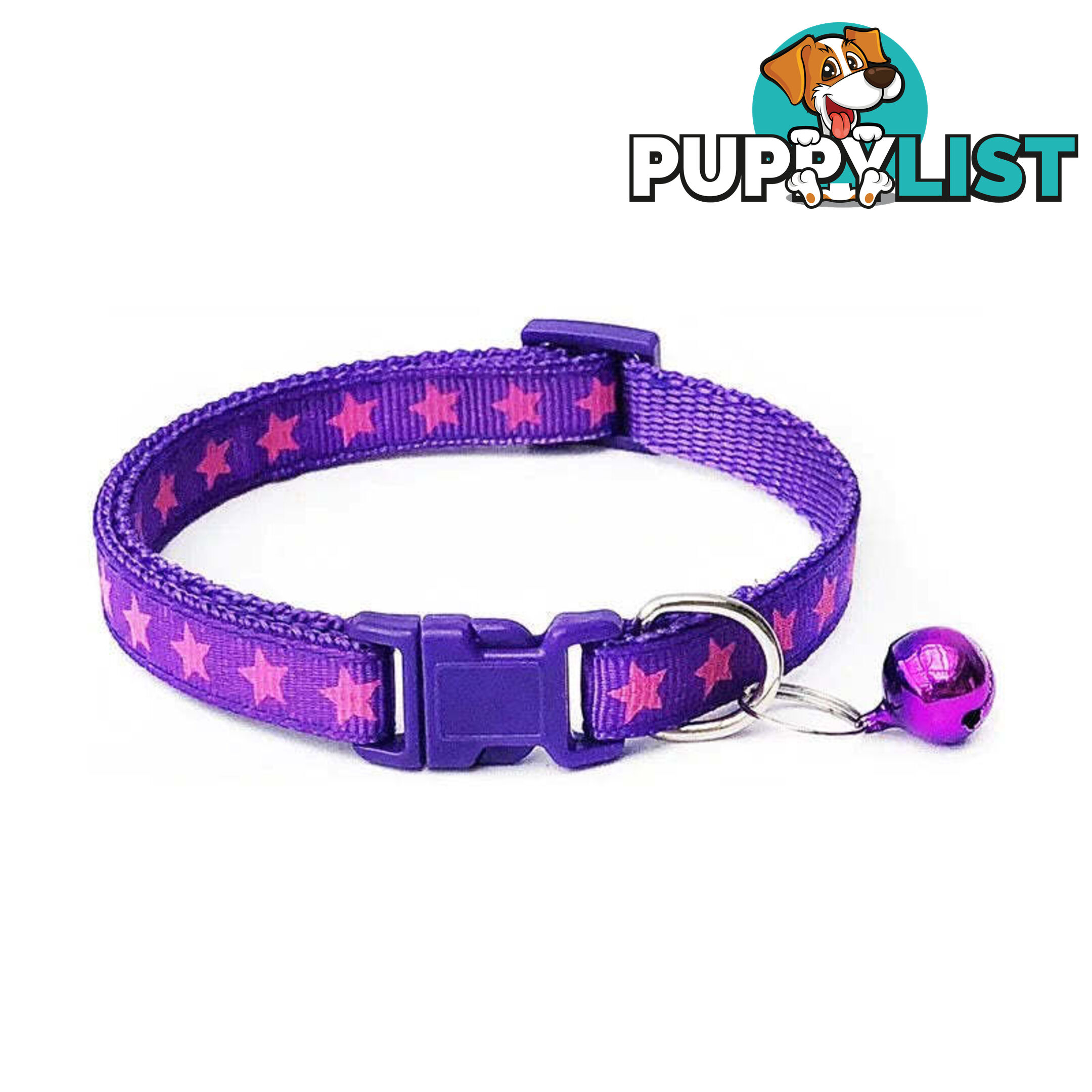 Stars Cat Collar / XS - Hand Made by The Bark Side - TBSSTAXSRED