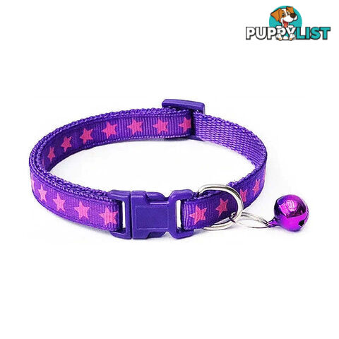 Stars Cat Collar / XS - Hand Made by The Bark Side - TBSSTAXSRED
