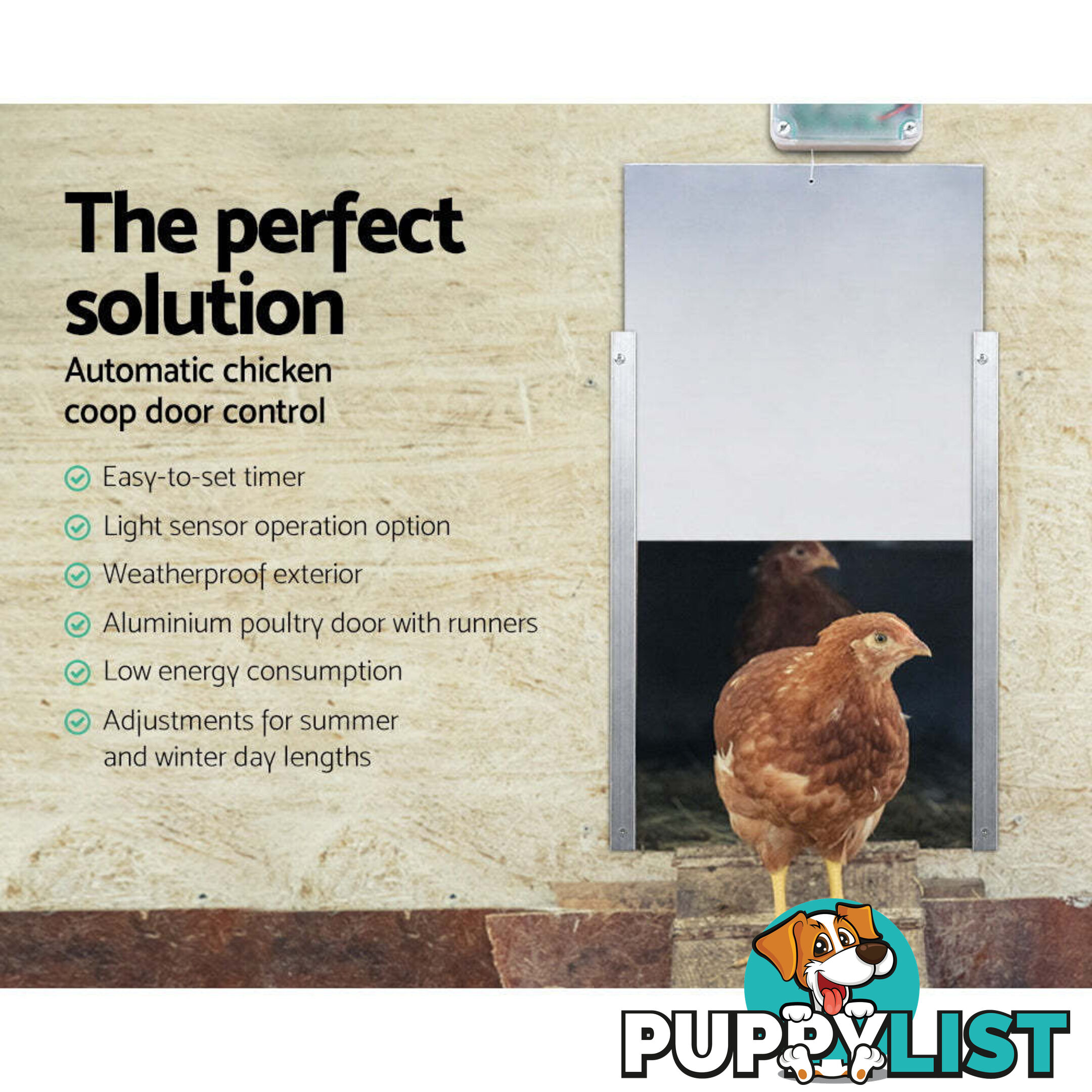 Giantz Automatic Chicken Coop Door Opener - FIK-COOP-DOOR