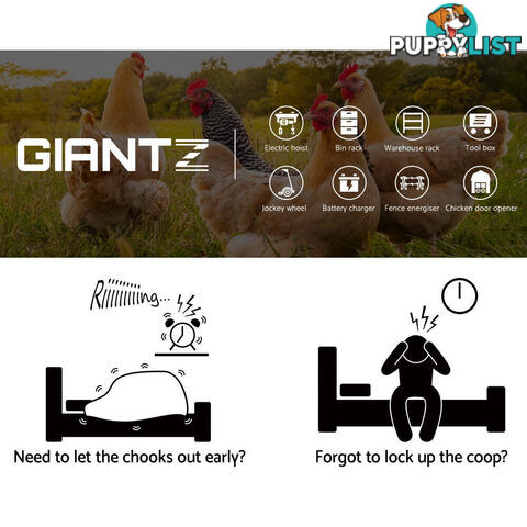 Giantz Automatic Chicken Coop Door Opener - FIK-COOP-DOOR