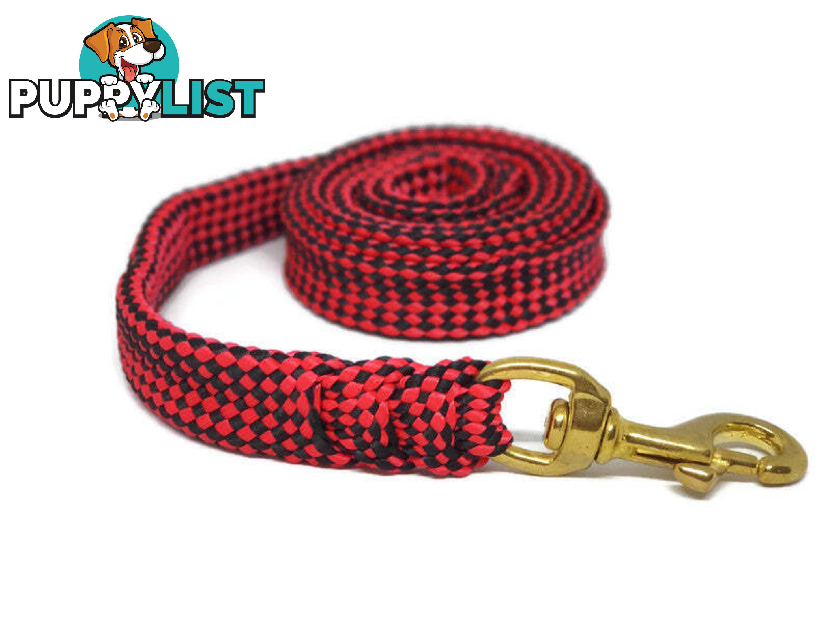 1.8m to 10m Long Dog Lead No Stitching Tough Yarnix 20mm Wide - YNXLD201.8SSREDGRN