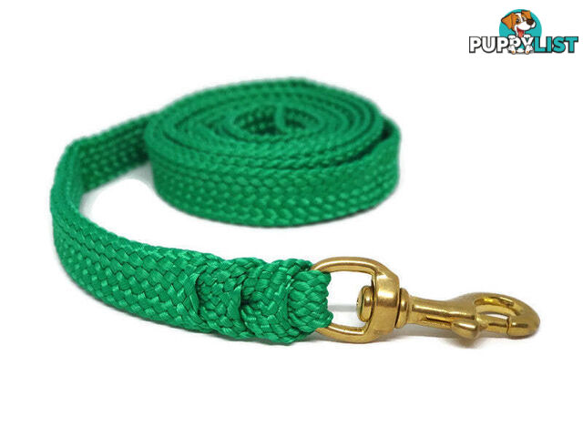 1.8m to 10m Long Dog Lead No Stitching Tough Yarnix 20mm Wide - YNXLD201.8SSREDGRN