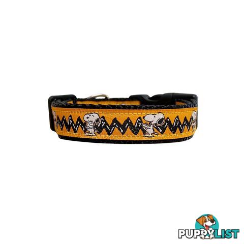 Snoopy Dog Collar - Hand Made by The Bark Side - TBSSNOOPLGE