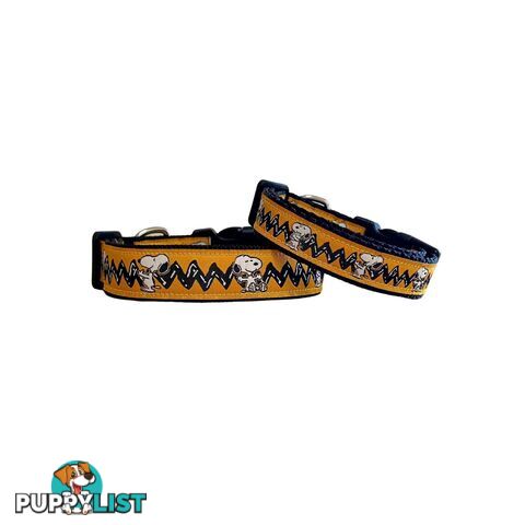 Snoopy Dog Collar - Hand Made by The Bark Side - TBSSNOOPLGE