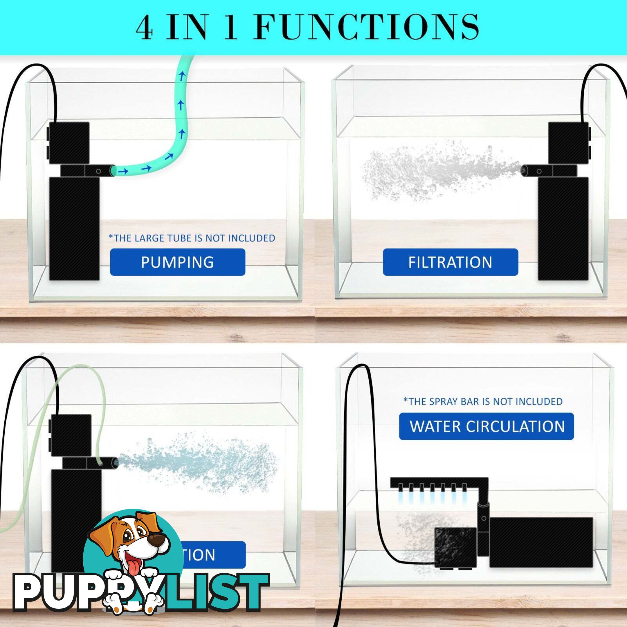 Aquarium Submersible Filter Pond Pump 1600L/H 35W 2.5m - V274-AQ-JP025F-35
