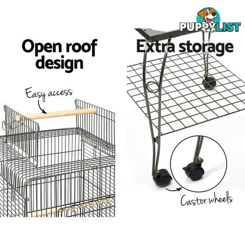 i.Pet Bird Cage 145cm Large Aviary - PET-BIRDCAGE-A102-BK
