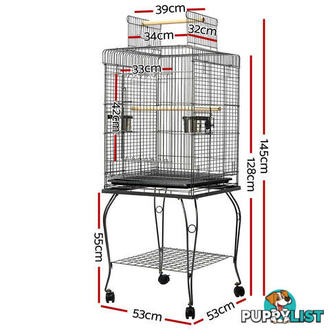 i.Pet Bird Cage 145cm Large Aviary - PET-BIRDCAGE-A102-BK