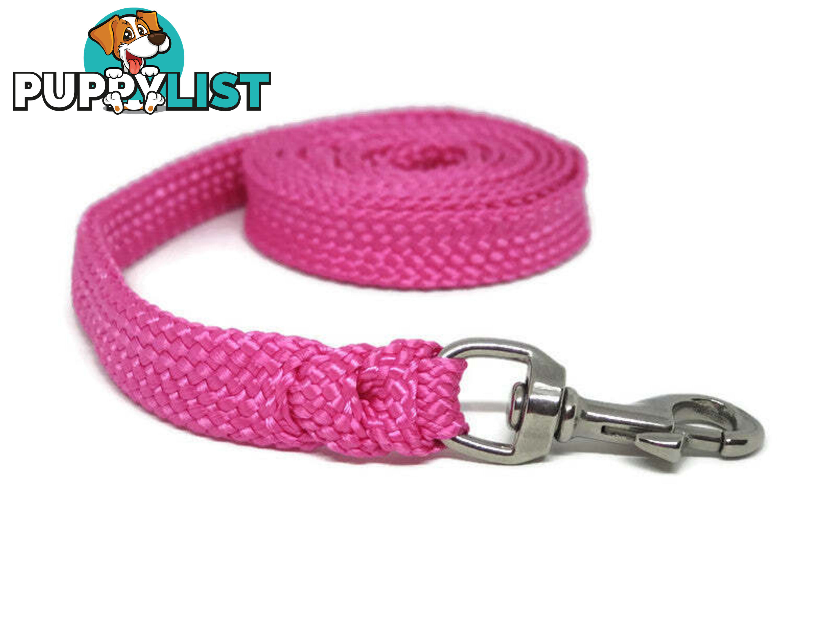 1.8m to 10m Long Dog Lead No Stitching Tough Yarnix 20mm Wide - YNXLD203SSBLKRED