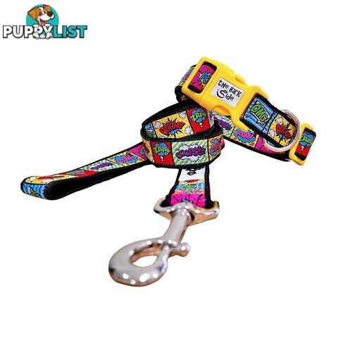 Comic Mania Dog Collar / XS - L - Hand Made by The Bark Side - TBSCOMXSPUR