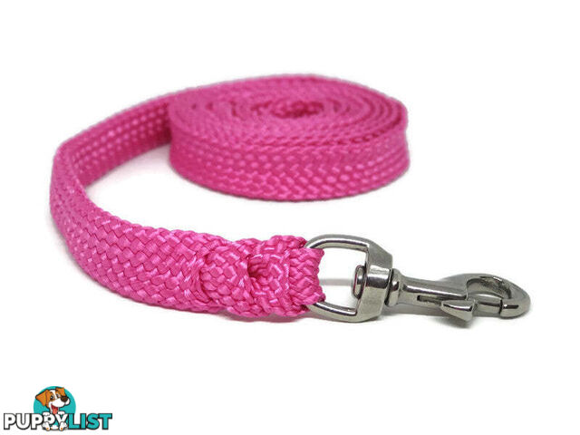 1.8m to 10m Long Dog Lead No Stitching Tough Yarnix 20mm Wide - YNXLD2010SSPNK
