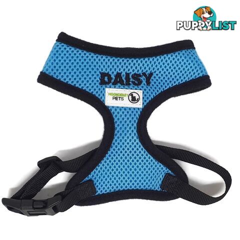 Doggie ID Harness Soft Air Mesh Personalised Embroidered - GC-HAR-ID-RED-XS