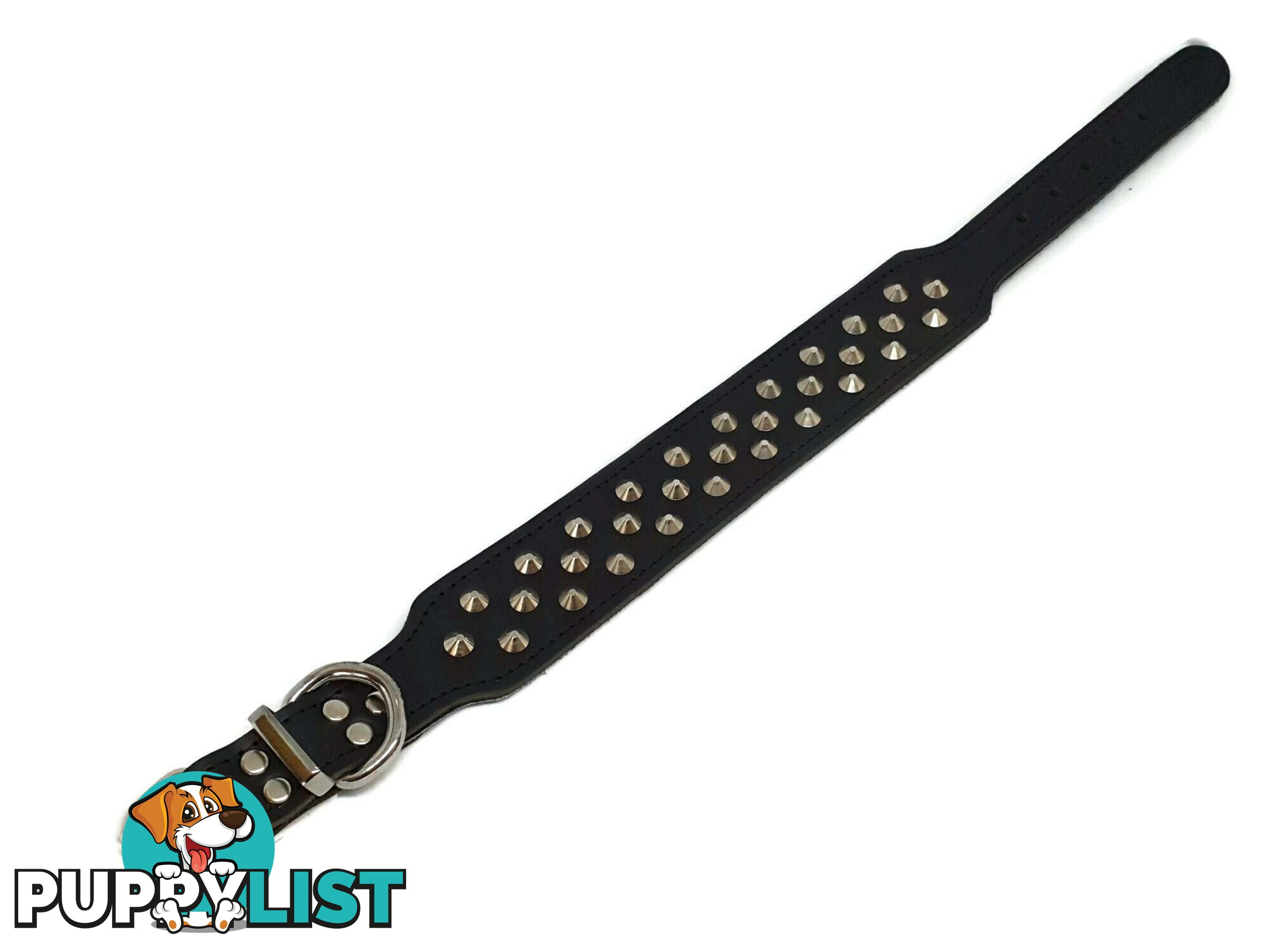 Staffy Leather Studded Dog Collar - Beau Pets - JPP-1042-RED