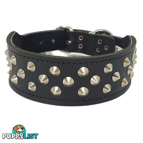 Staffy Leather Studded Dog Collar - Beau Pets - JPP-1042-RED