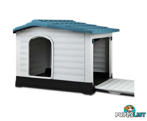 i.Pet Dog Kennel House Outdoor Plastic Puppy Shelter - PET-DH-P424-BL